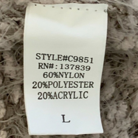 Debut Womens Open Fuzzy Eyelash Stretch Cardigan Sweater Sz L Pockets #231F - Picture 5 of 6